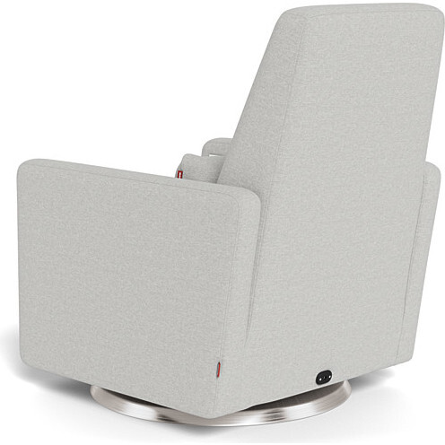 Motorized Grano Glider Recliner, Fog Grey with Brushed Steel Swivel Base - Nursery Chairs - 4