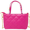 Quilted Rhinestone Tote Bag, Hot Pink - Bags - 1 - thumbnail