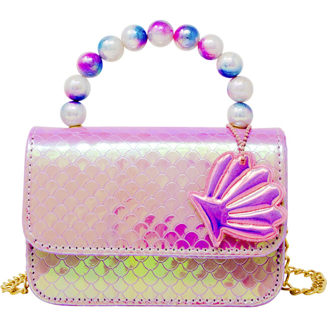 Mermaid Pearl Handle Seashell Handbag, Pink