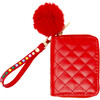 Quilted Rhinestone Strap Wallet, Red - Bags - 1 - thumbnail