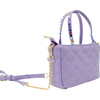 Quilted Rhinestone Tote Bag, Purple - Bags - 3