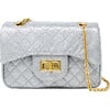 Classic Quilted Sparkle Mini Handbag, Silver - Bags - 1 - thumbnail