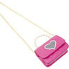 Quilted Pearl Handle Heart Bag, Hot Pink - Bags - 3