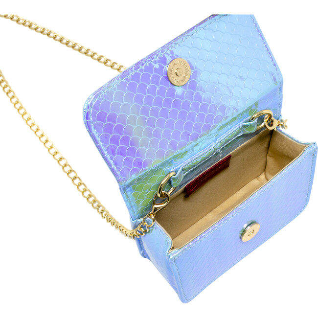 Mermaid Pearl Handle Seashell Handbag, Blue - Bags - 5