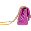 Classic Quilted Sparkle Mini Handbag, Hot Pink - Bags - 2