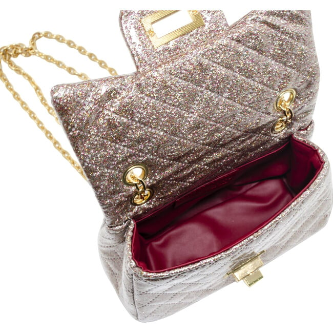 Classic Quilted Sparkle Mini Handbag, Rainbow - Bags - 5