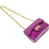 Classic Quilted Sparkle Mini Handbag, Hot Pink - Bags - 4