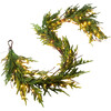 Twig Light & Green Norfolk Pine Pre-lit Winter Garland - Garlands - 1 - thumbnail