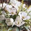 Winter White Magnolia, Pine & Snowberry Centerpiece - Bouquets - 3