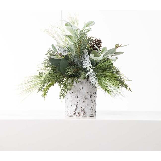 Mixed Winter Greenery & Pinecone Rustic Arrangement - Bouquets - 3