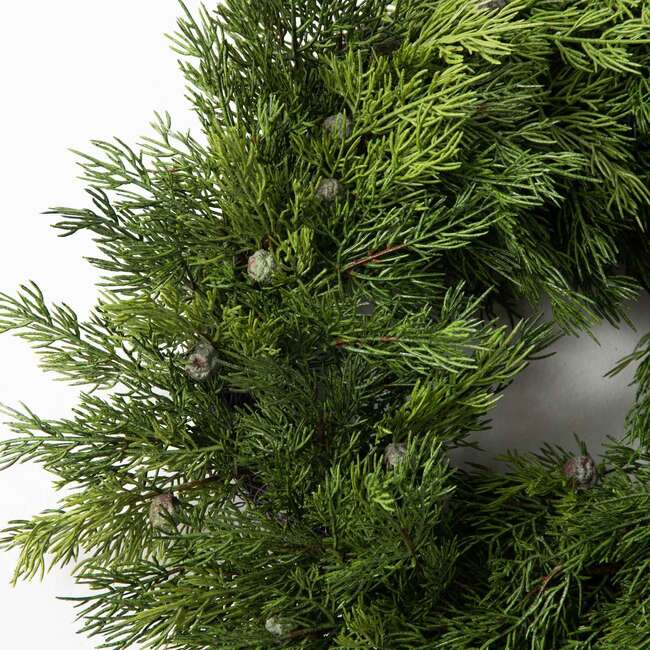 Seeding Juniper Berry Faux Greenery Front Door Mantle Wreath - Wreaths - 3