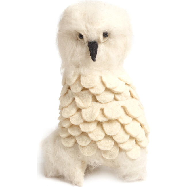 Handmade Wool Christmas Tree Topper, Snowy Owl