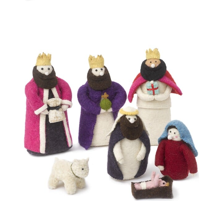 Handmade Nativity Scene in Hand Felted Wool