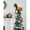 Handmade Wool Christmas Tree Topper, Horse with Wreath - Tree Toppers - 3