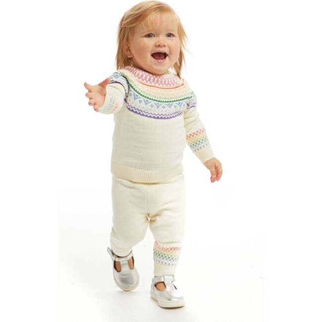 Infant Holiday Rainbow Sweater & Legging Set, Cream - Mixed Apparel Set - 2