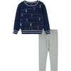 Infant Holiday Party Sweater & Leggings Set, Navy & Grey - Mixed Apparel Set - 1 - thumbnail