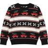 Vintage Cars Jacquard Sweater Set, Black - Sweaters - 1 - thumbnail