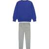 Shark Jacquard Holiday Sweater Set, Blue - Mixed Apparel Set - 4