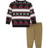 Infant Vintage Cars Jacquard Sweater Set, Black - Mixed Apparel Set - 2