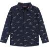 Infant Soft Knit Holiday Sharks Button-Down Set, Navy & Black - Mixed Apparel Set - 3