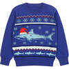 Shark Jacquard Holiday Sweater Set, Blue - Mixed Apparel Set - 5