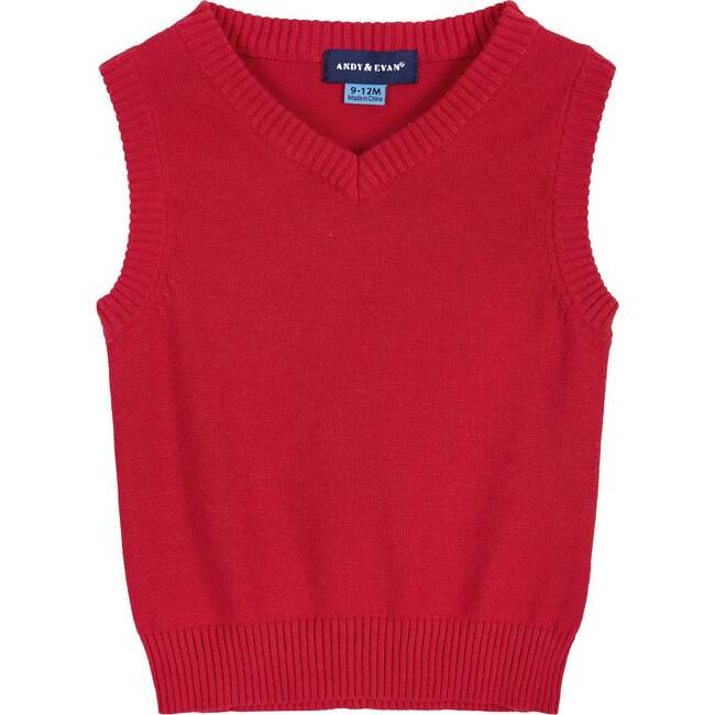 Infant Plaid Button-Down With Vest Set, Red & Grey - Mixed Apparel Set - 3