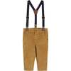 Infant Plaid Flannel Button-Down With Suspender Pant Set, Red & Camel - Mixed Apparel Set - 4