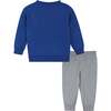 Infant Shark Jacquard Holiday Sweater Set, Blue - Mixed Apparel Set - 3