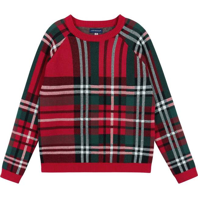 Plaid Sweater With Skirt Set, Red & Black - Mixed Apparel Set - 4