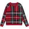 Plaid Sweater With Skirt Set, Red & Black - Mixed Apparel Set - 4