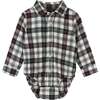 Infant Plaid Button-Down With Vest Set, Red & Grey - Mixed Apparel Set - 4
