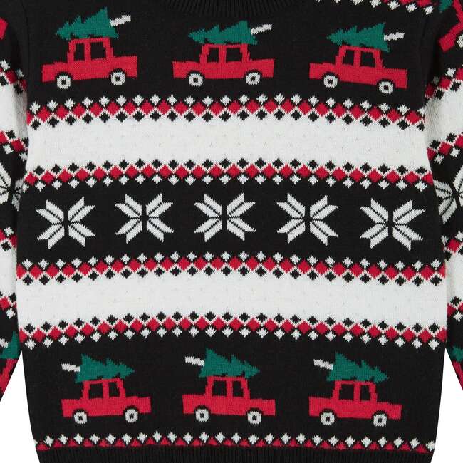 Infant Vintage Cars Jacquard Sweater Set, Black - Mixed Apparel Set - 3