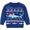 Infant Holiday Shark Jacquard Sweater Set, Blue - Mixed Apparel Set - 4