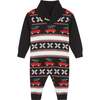 Infant Holiday Jacquard Sweater Romper & Socks Set, Black & Multicolors - Rompers - 3