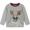 Holiday Yeti Crew Neck Long Sleeve Tee, Grey - T-Shirts - 1 - thumbnail