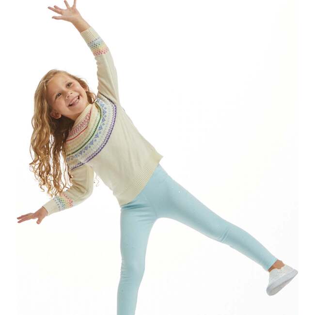 Holiday Rainbow Cream Sweater & Legging Set, Multicolors - Mixed Apparel Set - 2