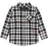 Holiday Plaid Button-Down Shirt With Bowtie, White & Black - Button Downs - 1 - thumbnail