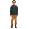 Hunter Holiday Contrast Collar Polo Shirt & Pant Set, Green & Camel - Mixed Apparel Set - 1 - thumbnail