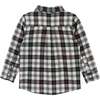 Holiday Plaid Button-Down Shirt With Bowtie, White & Black - Button Downs - 2