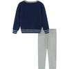 Holiday Party Sweater & Leggings Set, Navy & Grey - Mixed Apparel Set - 2