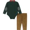 Hunter Holiday Polo Shirtzie & Pant Set, Green & Camel - Mixed Apparel Set - 2