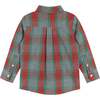 Holiday Plaid Button-Down Shirt With Bowtie, Grey & Red - Button Downs - 2