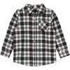 Holiday Plaid Button-Down Shirt With Bowtie, White & Black - Button Downs - 3