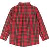 Holiday Plaid Button-Down Shirt With Bowtie, Red & Black - Button Downs - 2