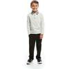 Heather Holiday Contrast Collar Polo Shirt & Pant Set, Cream & Black - Mixed Apparel Set - 2
