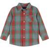 Holiday Plaid Button-Down Shirt With Bowtie, Grey & Red - Button Downs - 3