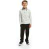 Heather Holiday Contrast Collar Polo Shirt & Pant Set, Cream & Black - Mixed Apparel Set - 3