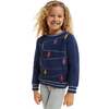 Holiday Lights Ribbed Cuff Sweater, Navy - Sweaters - 2