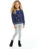 Holiday Lights Ribbed Cuff Sweater, Navy - Sweaters - 3