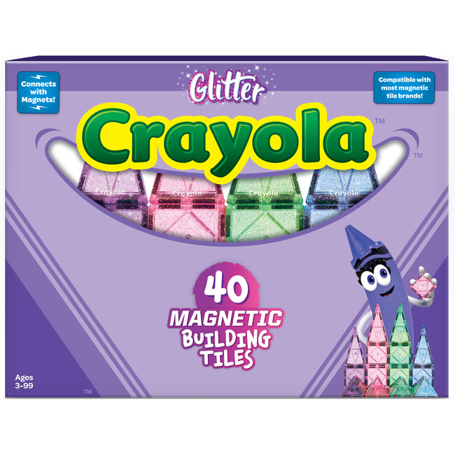 Crayola Glitter Magnetic Tiles 40 Piece Set